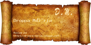 Droppa Mária névjegykártya